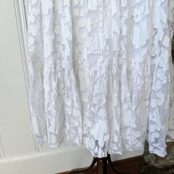 Vintage Lace Patchwork Floral White Tiered Aline Midi Skirt size Small - Picture 3 of 7